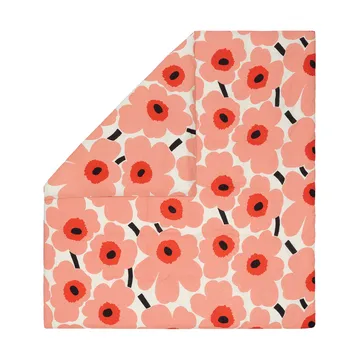Unikko capa de edredão 220x240 cm - Off white–coral–vermelho laranja–carvão - Marimekko