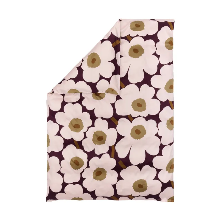 Unikko capa de edredão em cetim 150x210 cm - Plum-pink-elmwood-toffee - Marimekko