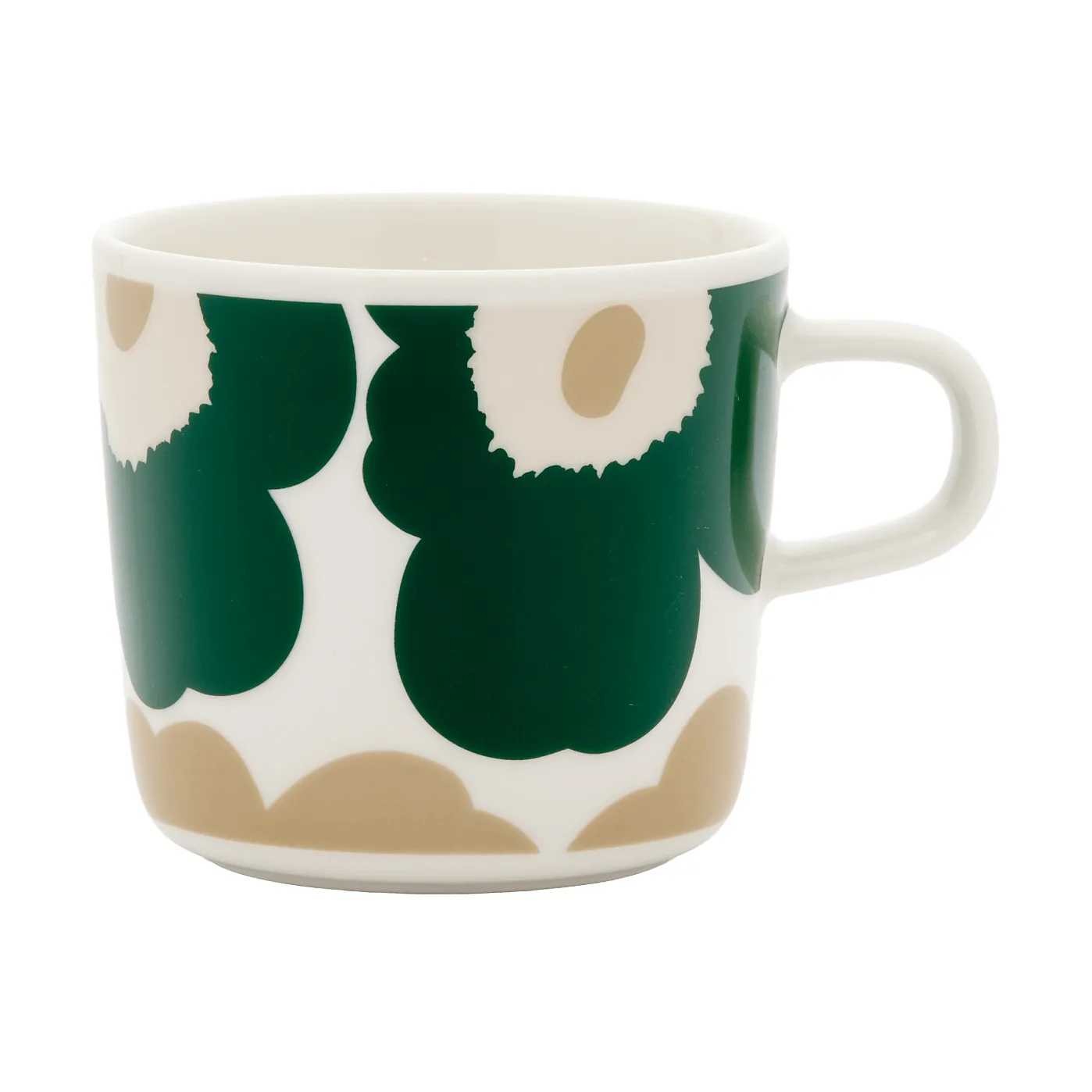 Unikko chávena de café 20 cl, White-dark green-beige-light sand Marimekko