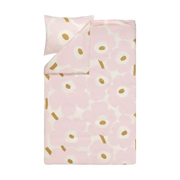 Unikko conjunto de cama 150x210 cm+50x60 cm - Branco-rosa claro-bege - Marimekko