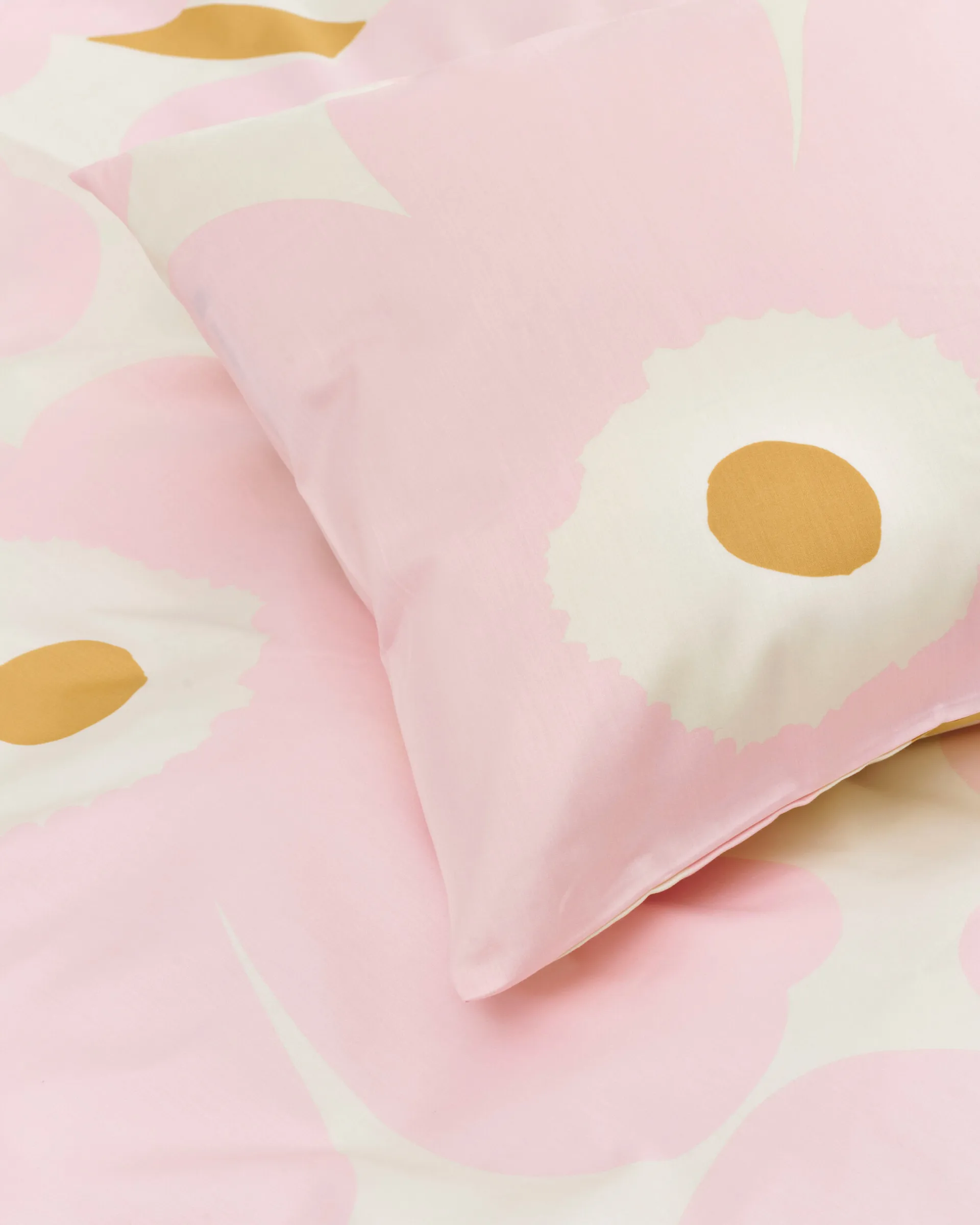 Unikko conjunto de cama 150x210 cm+50x60 cm, Branco-rosa claro-bege Marimekko