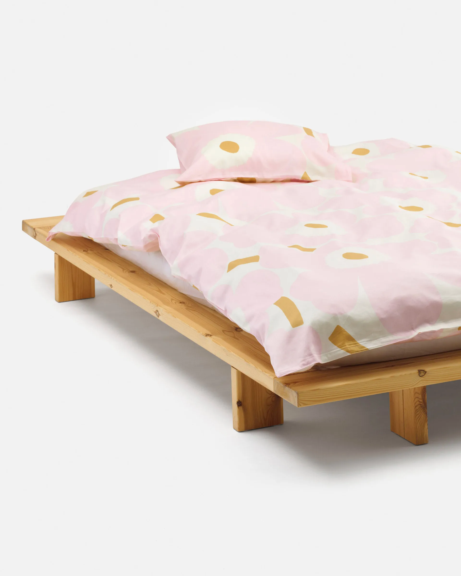 Unikko conjunto de cama 150x210 cm+50x60 cm, Branco-rosa claro-bege Marimekko