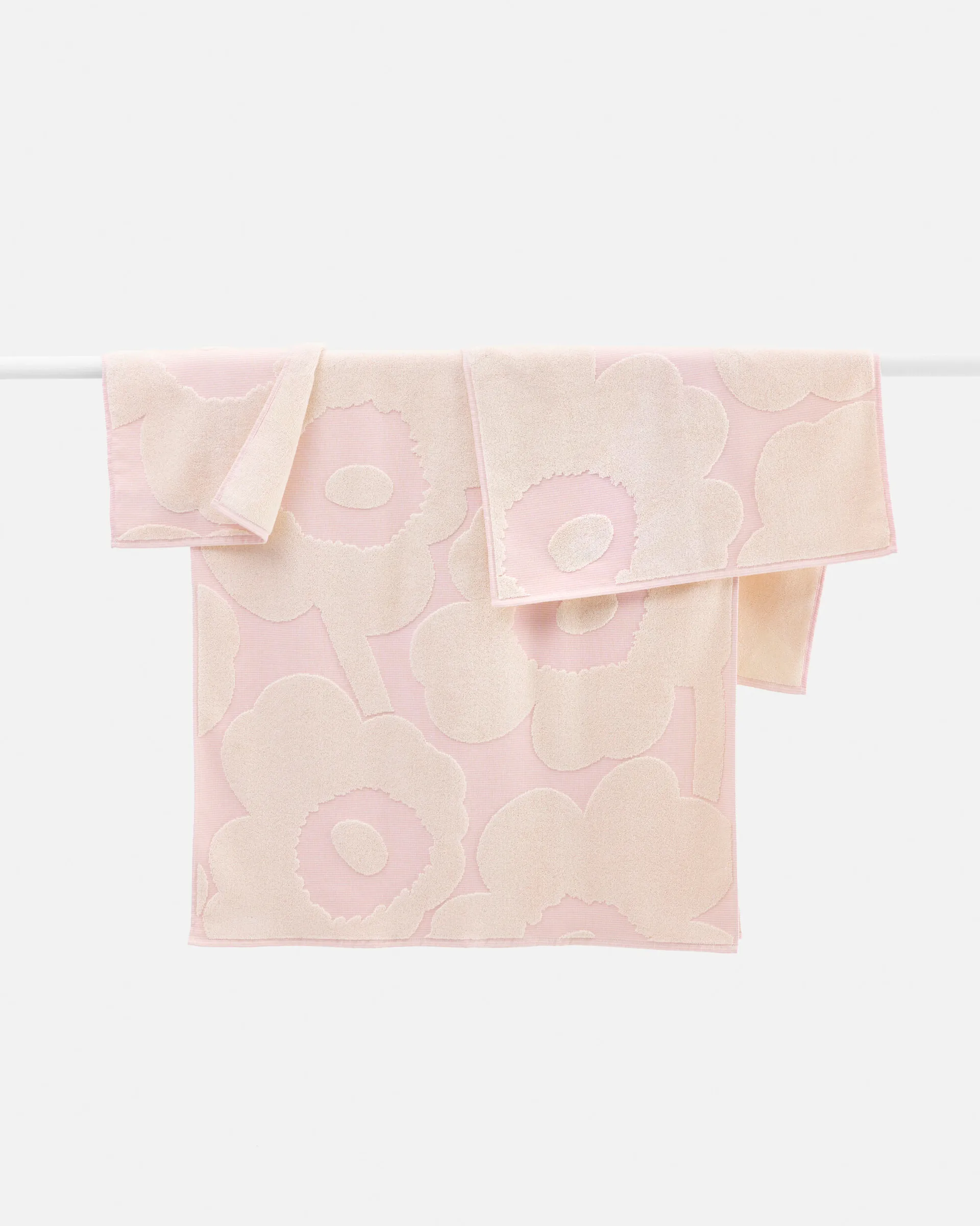 Unikko conjunto de toalhas 3 peças, Branco-rosa claro Marimekko
