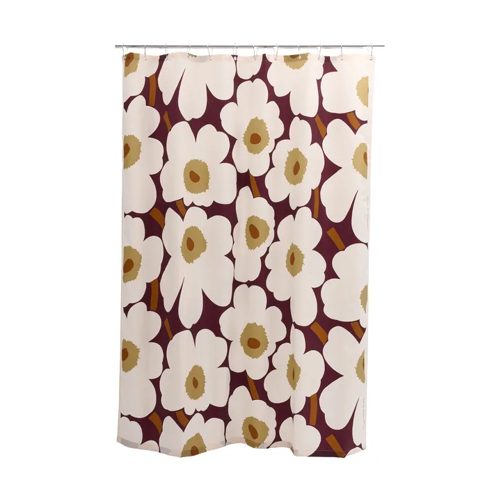 Unikko cortina de duche - Plum-pink-elmwood-toffee - Marimekko