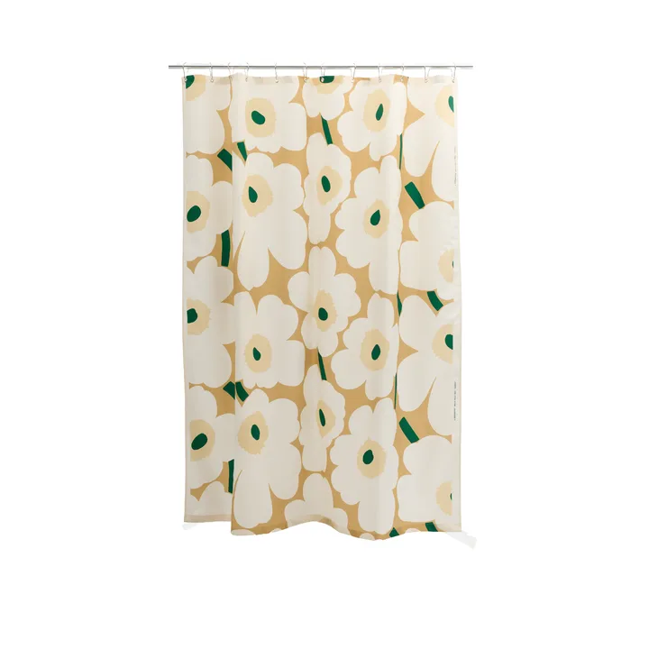 Unikko cortina de duche - Sand-off white-hay-emerald - Marimekko