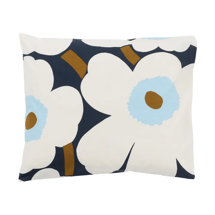 Unikko fronha 50x60 cm - Blueberry-off white-cold blue - Marimekko