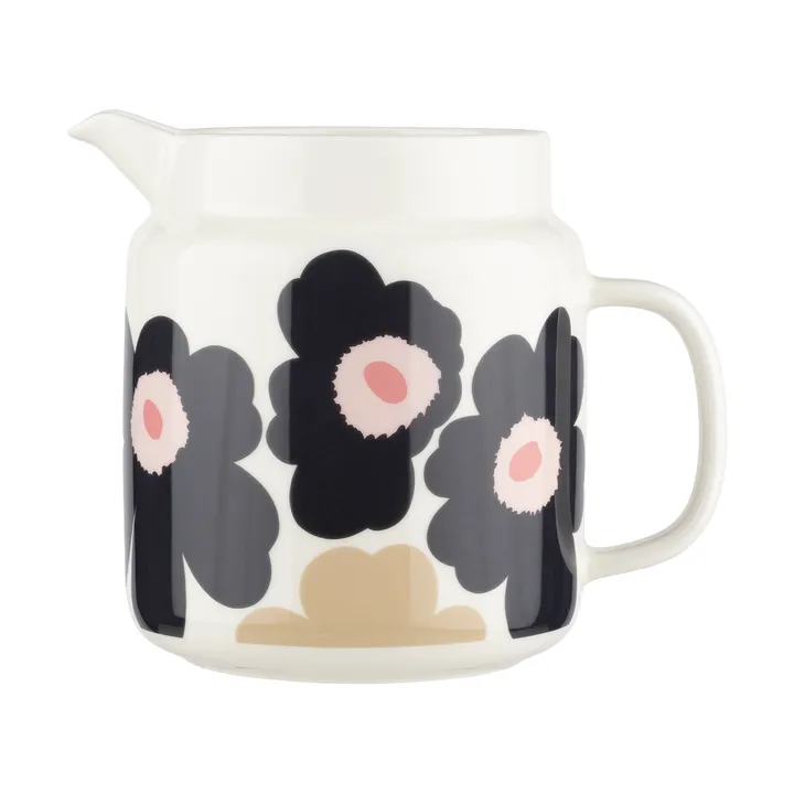 Unikko jarro 1,25 L - Off white – carvão – areia – rosa - Marimekko