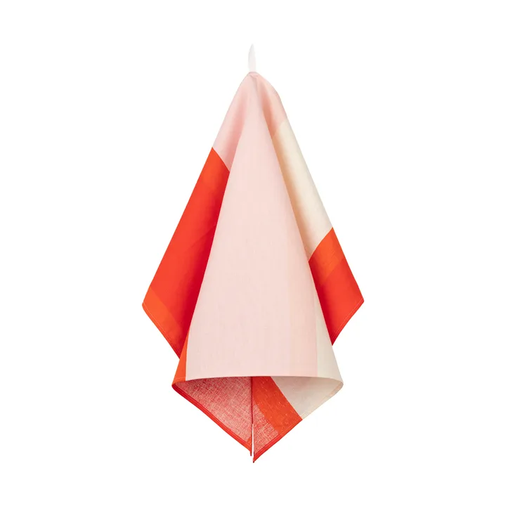 Unikko pano de cozinha 47x70 cm - Off white-rosa-vermelho alaranjado - Marimekko