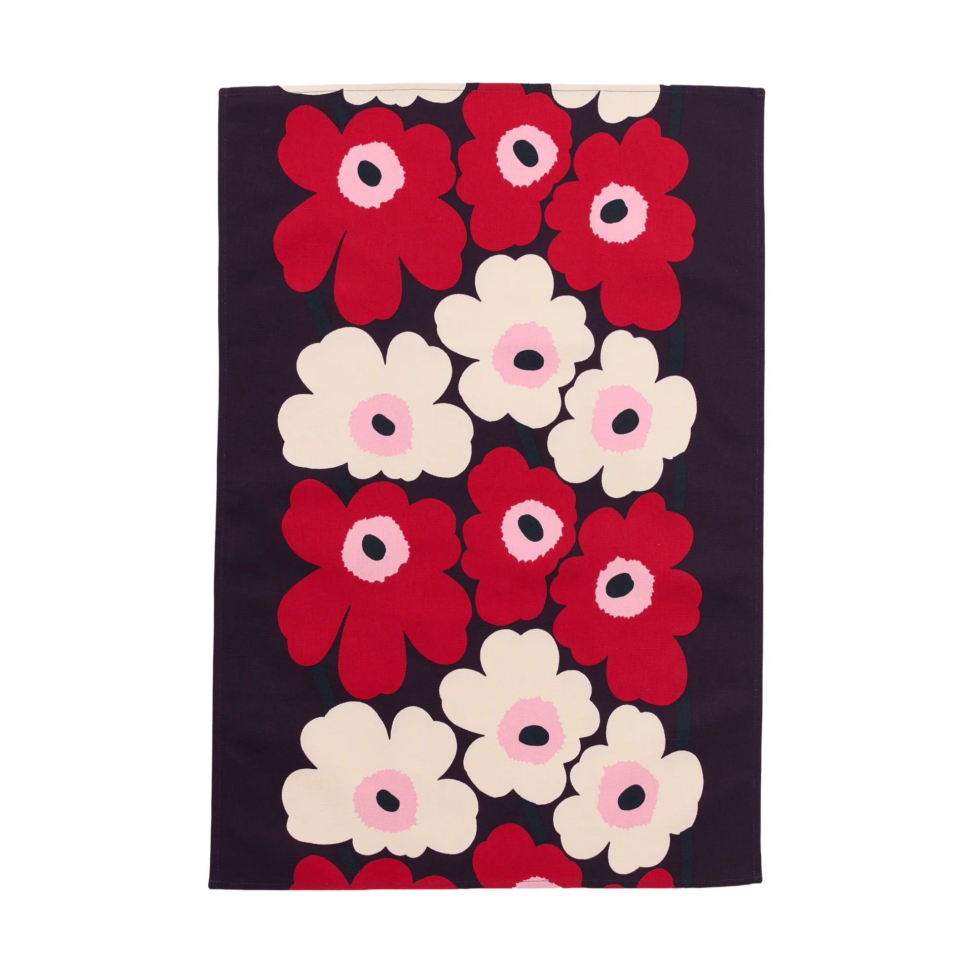 Unikko pano de cozinha 47x70 cm, Plum-cranberry-off white-rose Marimekko