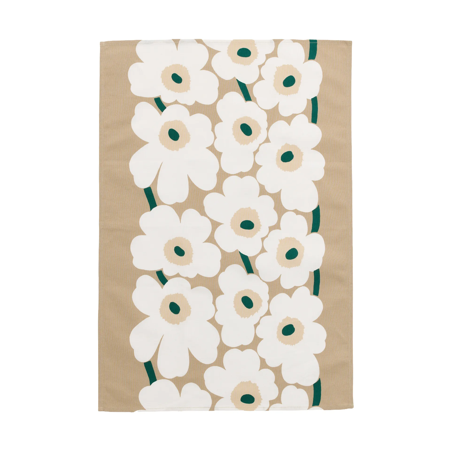 Unikko pano de cozinha 47x70 cm, Sand-white-hay-emerald Marimekko