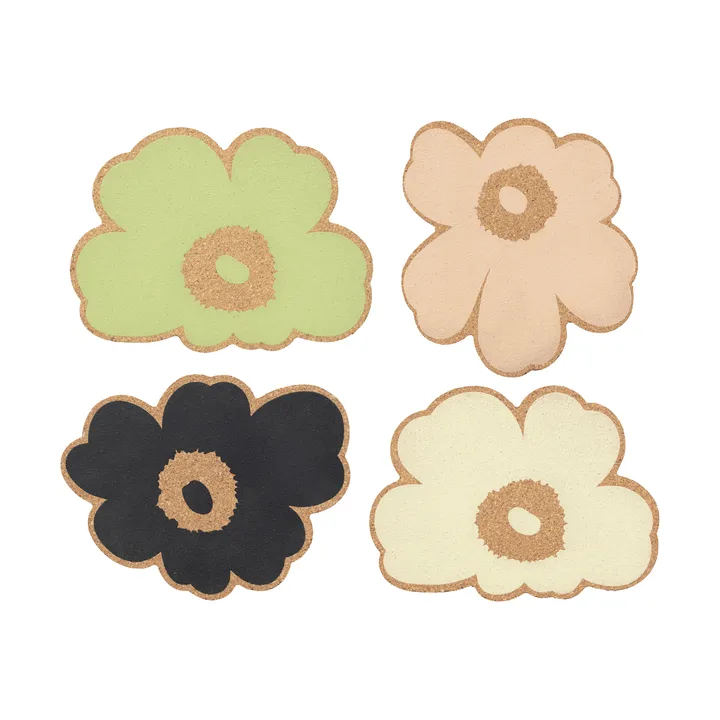 Unikko porta-copos de cortiça 4 peças - Sortido multicolorido - Marimekko