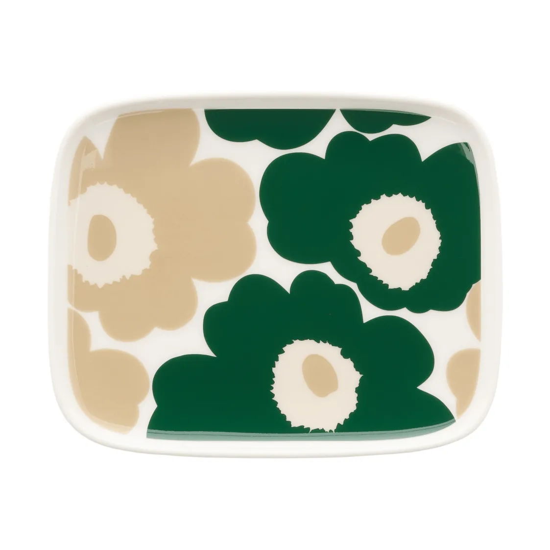 Unikko prato 12x15 cm, White-dark green-beige-light sand Marimekko