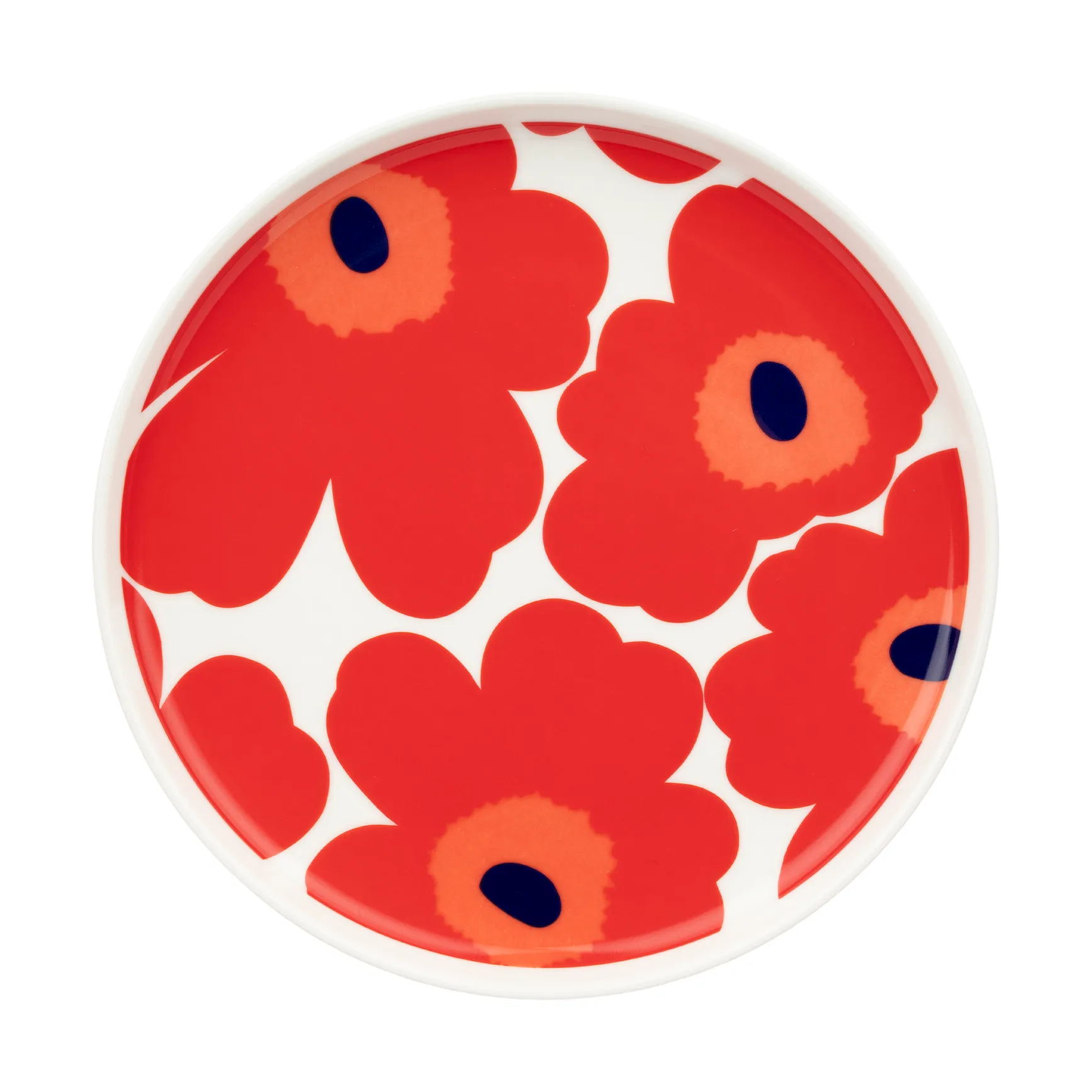 Unikko prato Ø20 cm, Branco-vermelho-azul Marimekko