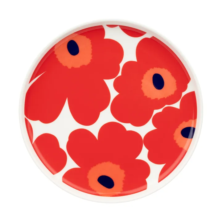 Unikko prato Ø20 cm - Branco-vermelho-azul - Marimekko
