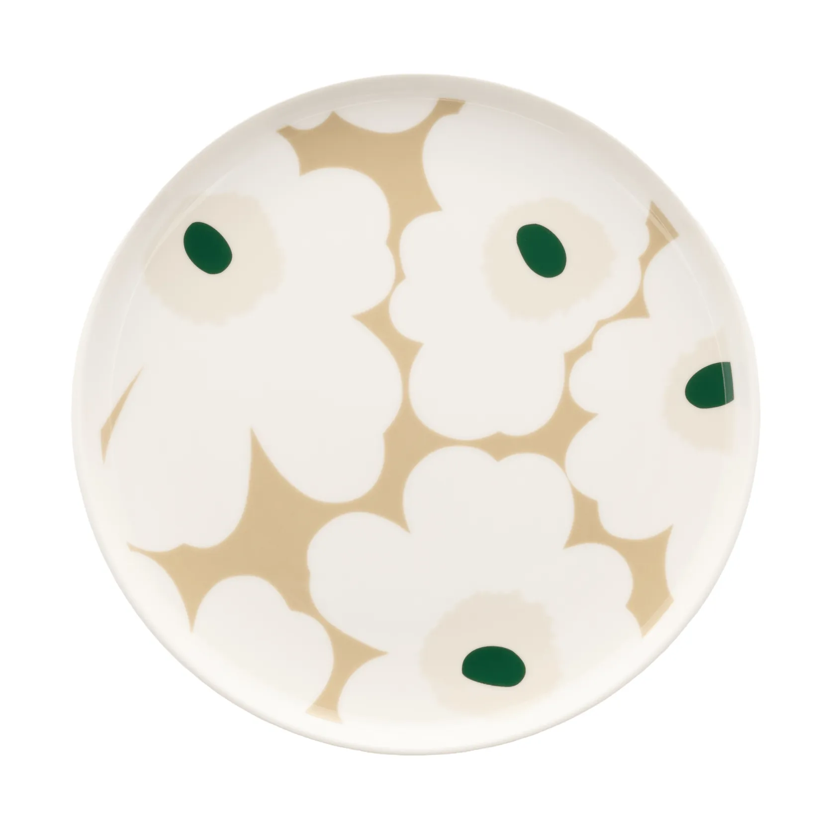 Unikko prato Ø20 cm, White-beige-areia clara-verde escuro Marimekko