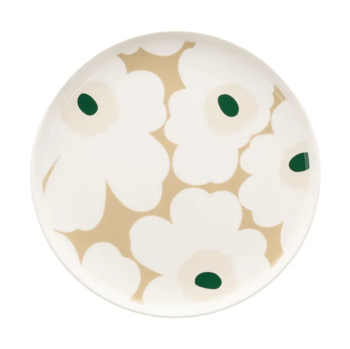 Unikko prato Ø20 cm - White-beige-areia clara-verde escuro - Marimekko