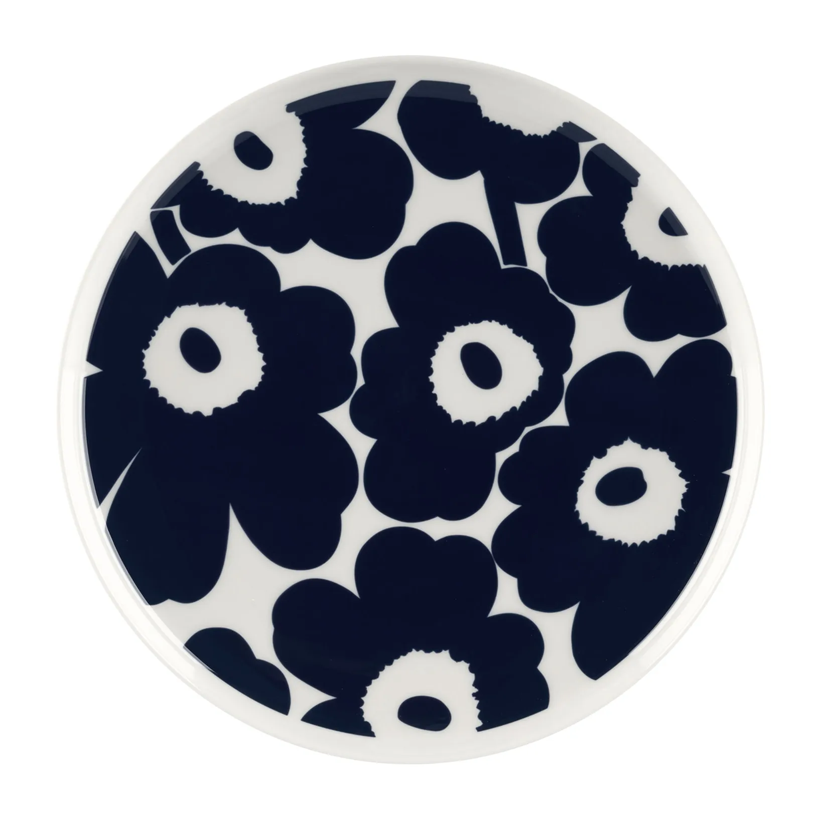 Unikko prato Ø25 cm, Branco-azul escuro Marimekko