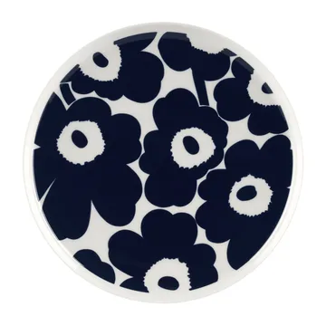 Unikko prato Ø25 cm - Branco-azul escuro - Marimekko