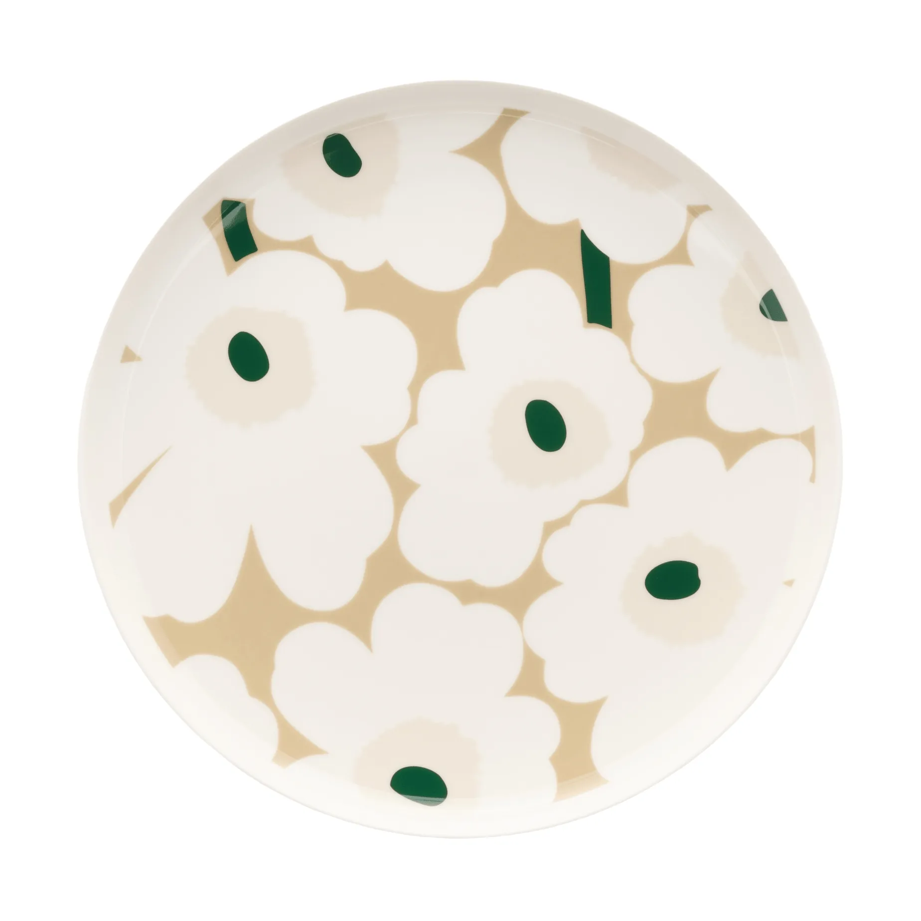 Unikko prato Ø25 cm, White-beige-areia clara-verde escuro Marimekko