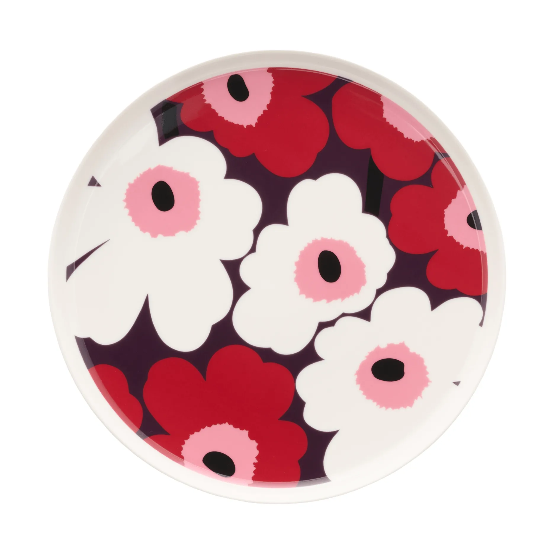 Unikko prato Ø25 cm, White-plum-cranberry-pink Marimekko