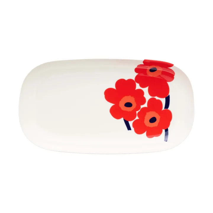 Unikko prato de serviço 17x32 cm - White-red-blue - Marimekko