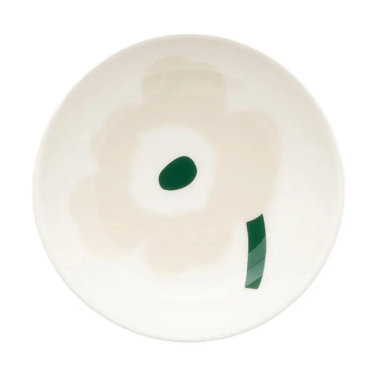 Unikko prato fundo, Bege-branco-areia clara-verde escuro Marimekko