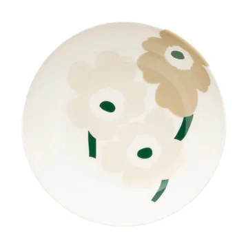 Unikko prato fundo - Bege-branco-areia clara-verde escuro - Marimekko