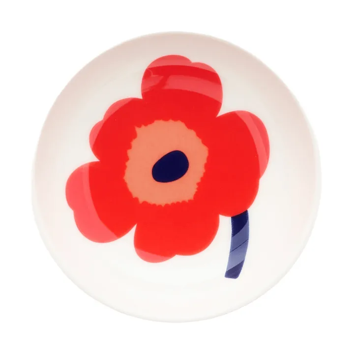 Unikko prato fundo - White-red-blue - Marimekko