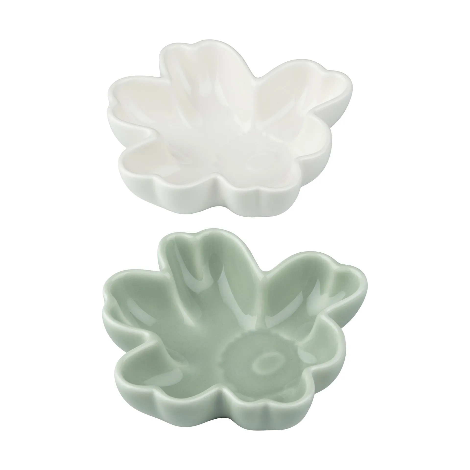 Unikko Shape tigela Ø11 cm 2 unidades, White-light green Marimekko