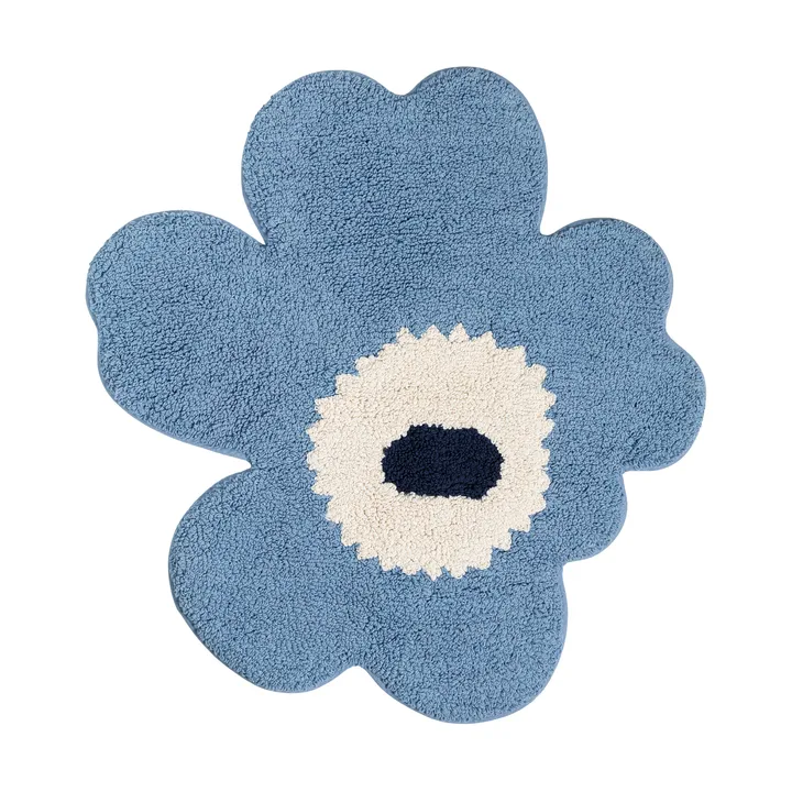 Unikko tapete de banho 73x74 cm - Azul-claro, branco-sujo, azul-marinho - Marimekko