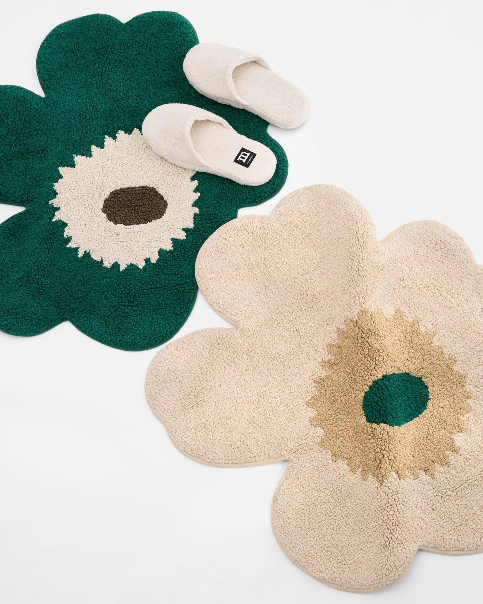 Unikko tapete de banho 73x74 cm, Emerald-off white-toupeira Marimekko