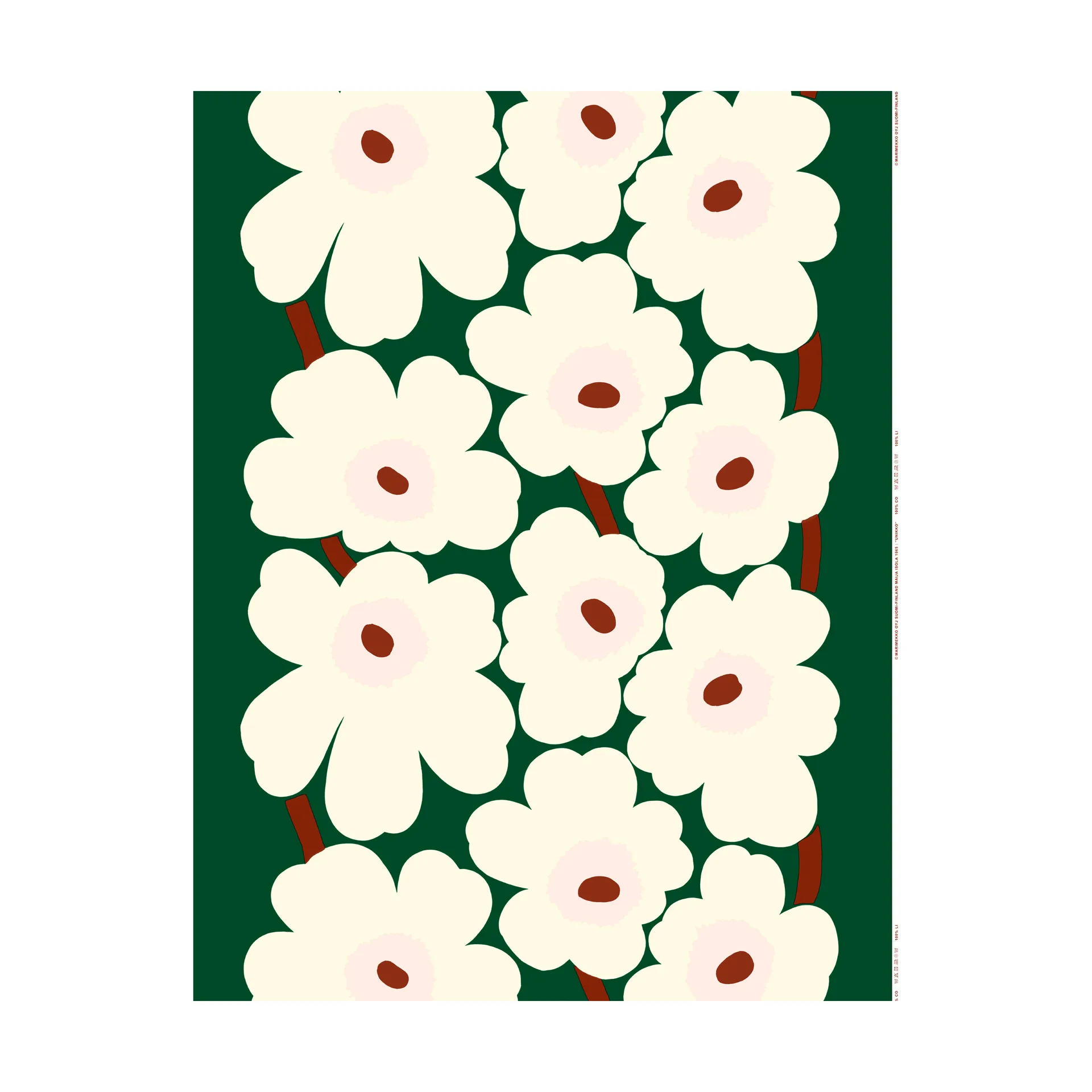 Unikko Tecido algodão pesado, Verde Marimekko