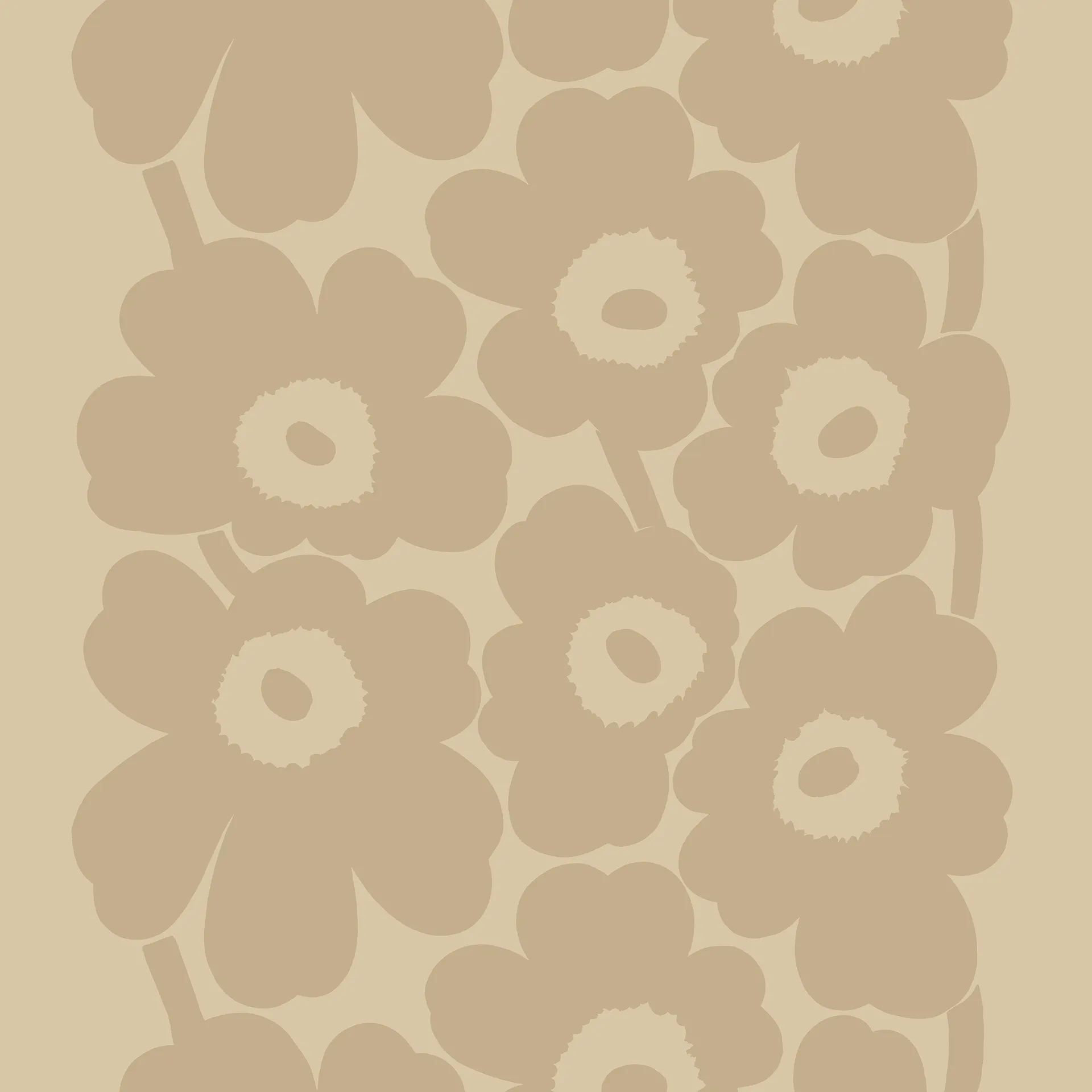 Unikko tecido de linho, bege Marimekko