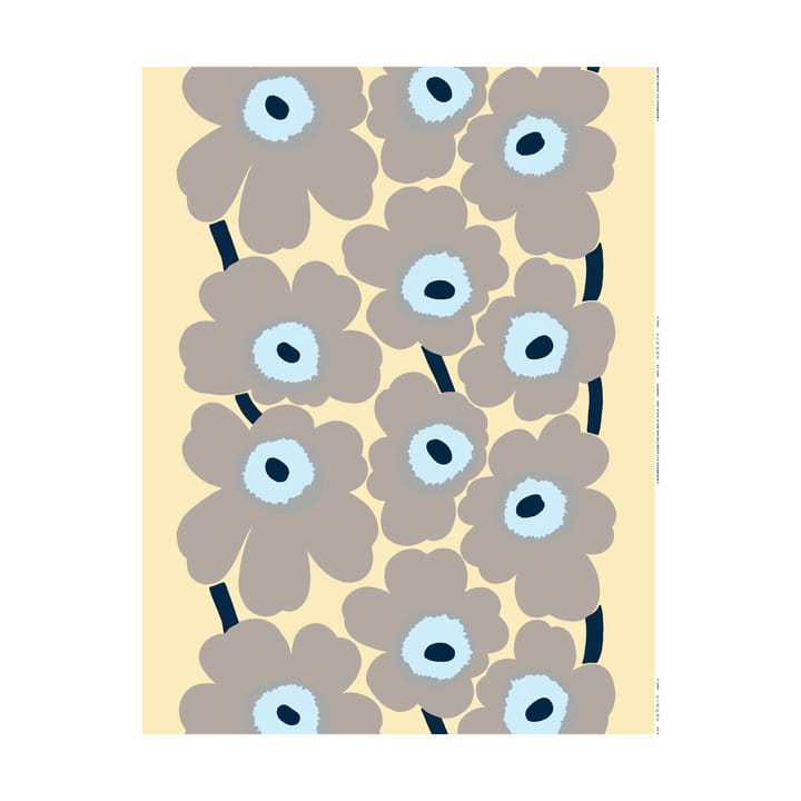 Unikko tecido de linho - Sand-grey-pale blue - Marimekko