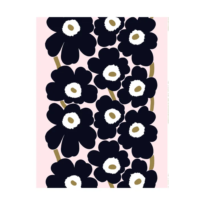Unikko tecido - Rosa–carvão–castanho claro - Marimekko