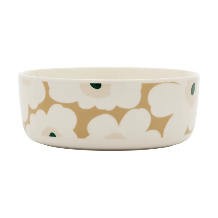 Unikko tigela 1,5 l - White-beige-areia clara-verde escuro - Marimekko