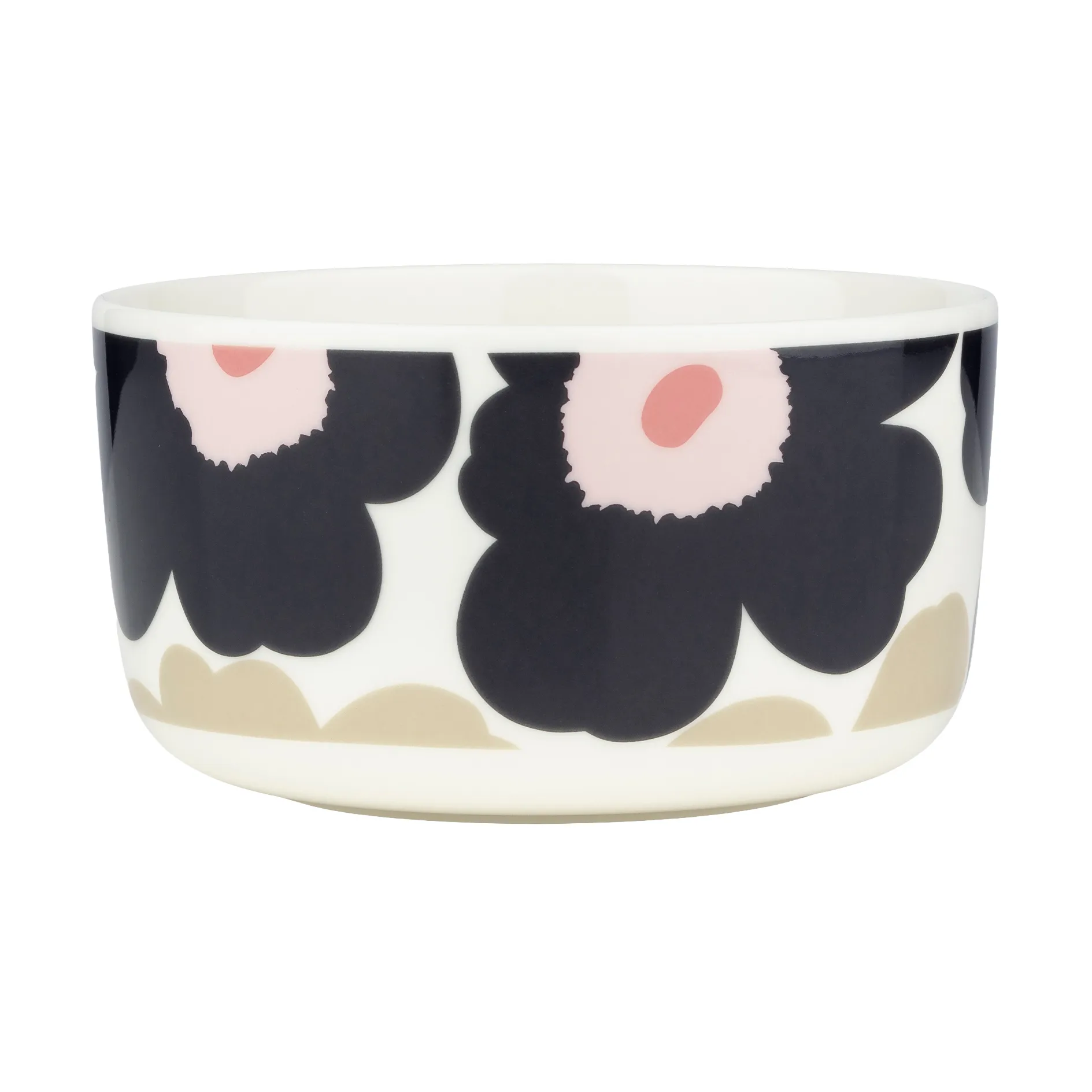 Unikko tigela 5 dl, Off white – carvão – areia – rosa Marimekko