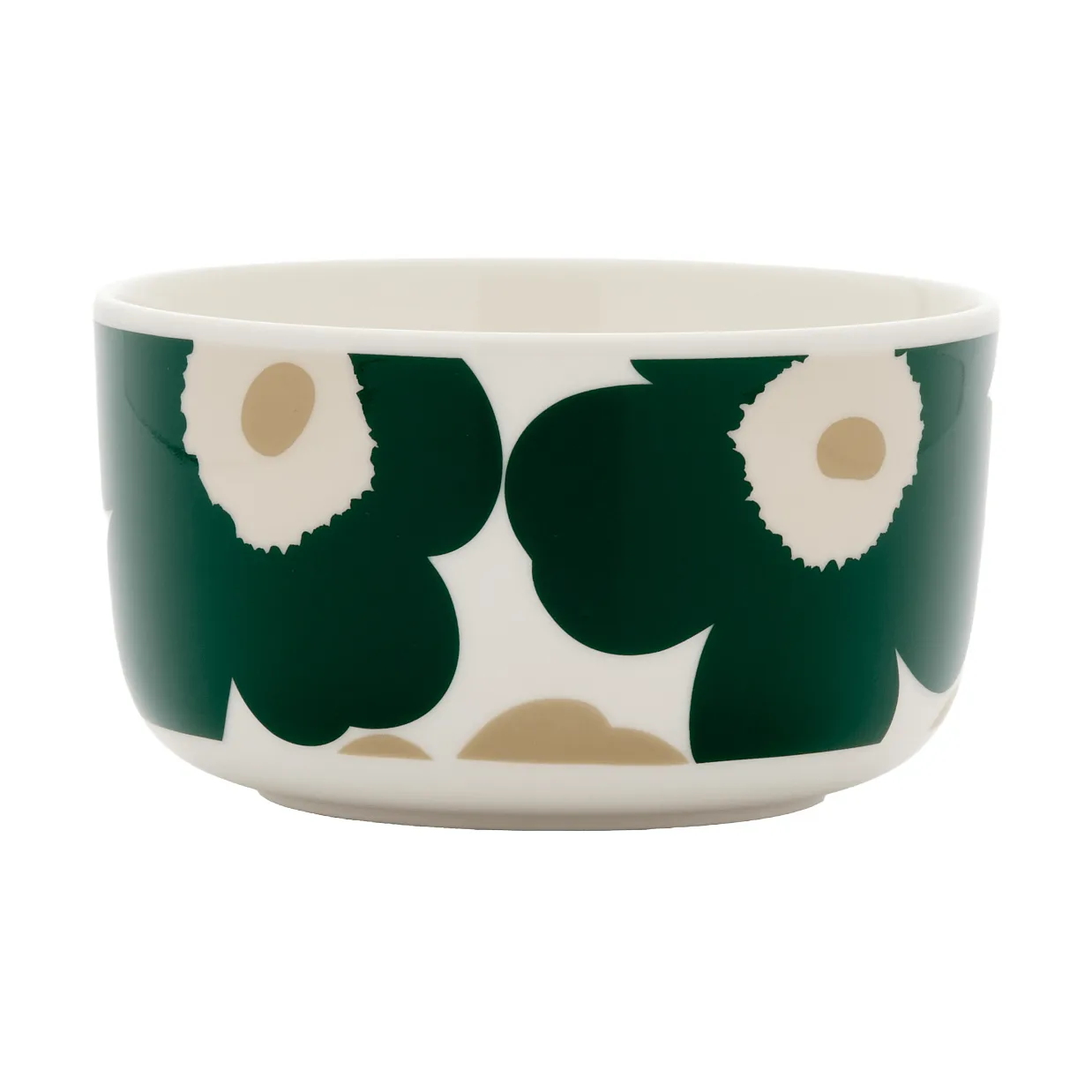 Unikko tigela 5 dl, White-dark green-beige-light sand Marimekko