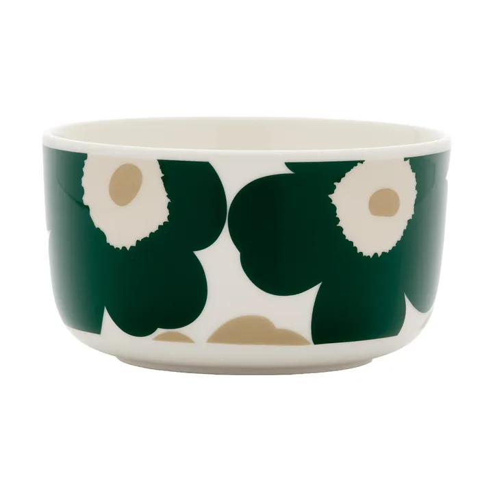 Unikko tigela 5 dl - White-dark green-beige-light sand - Marimekko