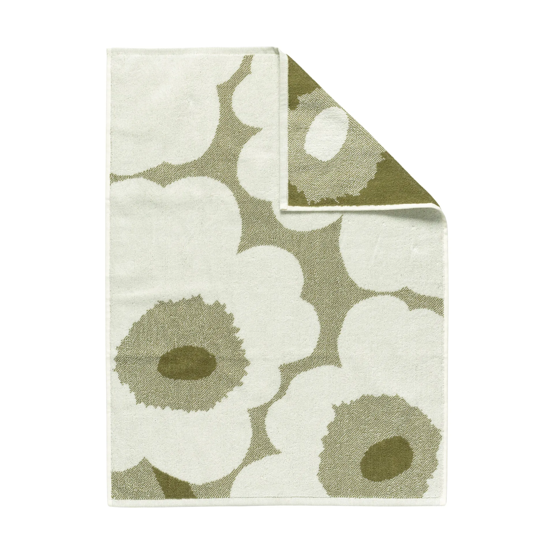 Unikko toalha 50x70 cm, Verde ocre-creme Marimekko