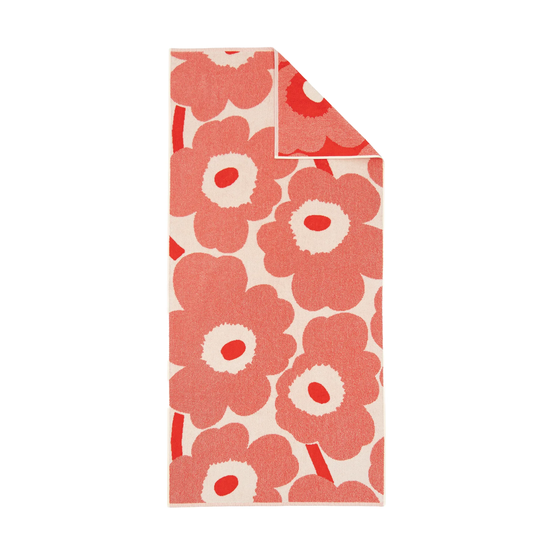 Unikko toalha de banho 70x150 cm, Off white-vermelho alaranjado Marimekko