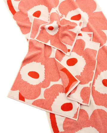 Unikko toalha de banho 70x150 cm - Off white-vermelho alaranjado - Marimekko
