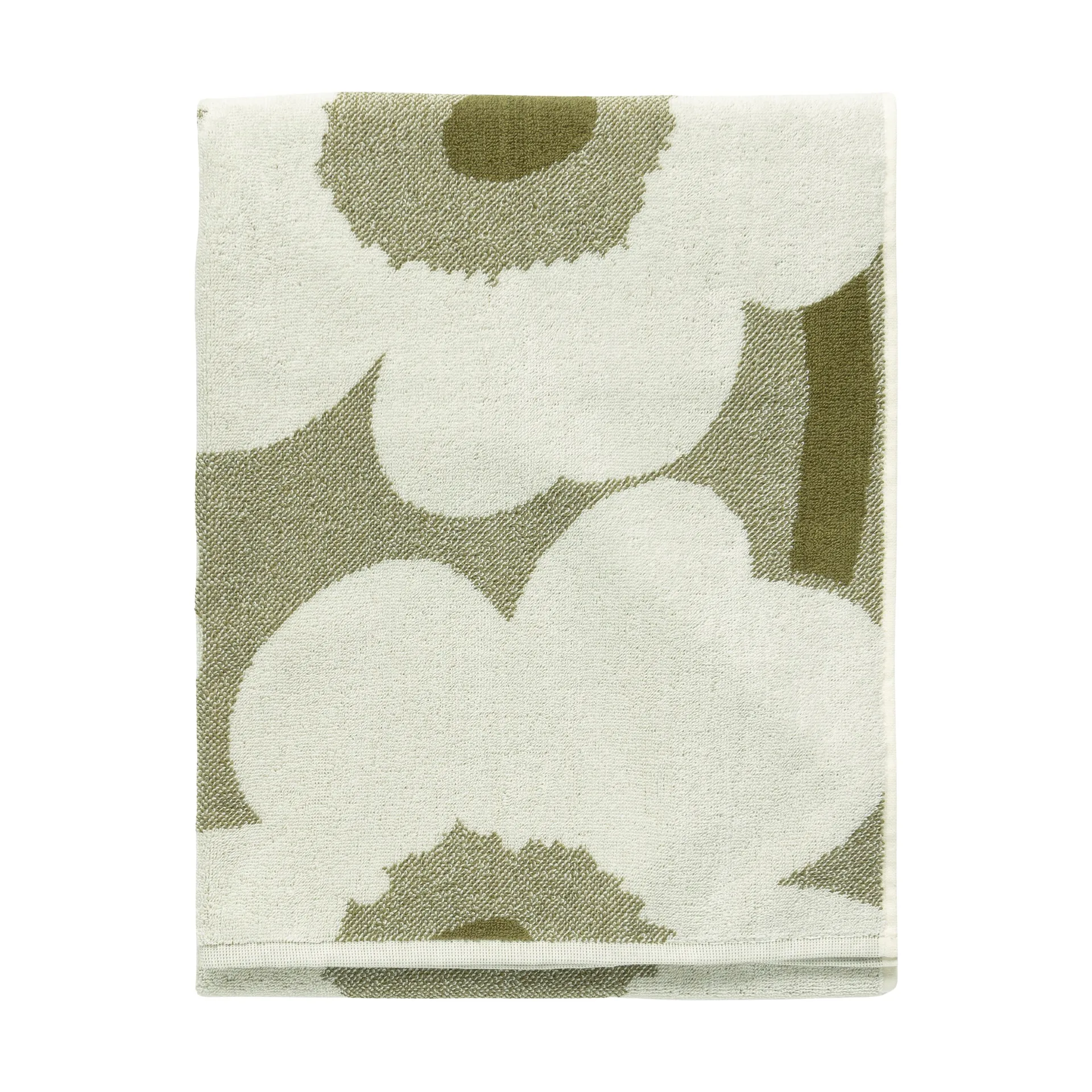 Unikko toalha de banho 70x150 cm, Verde ocre-creme Marimekko