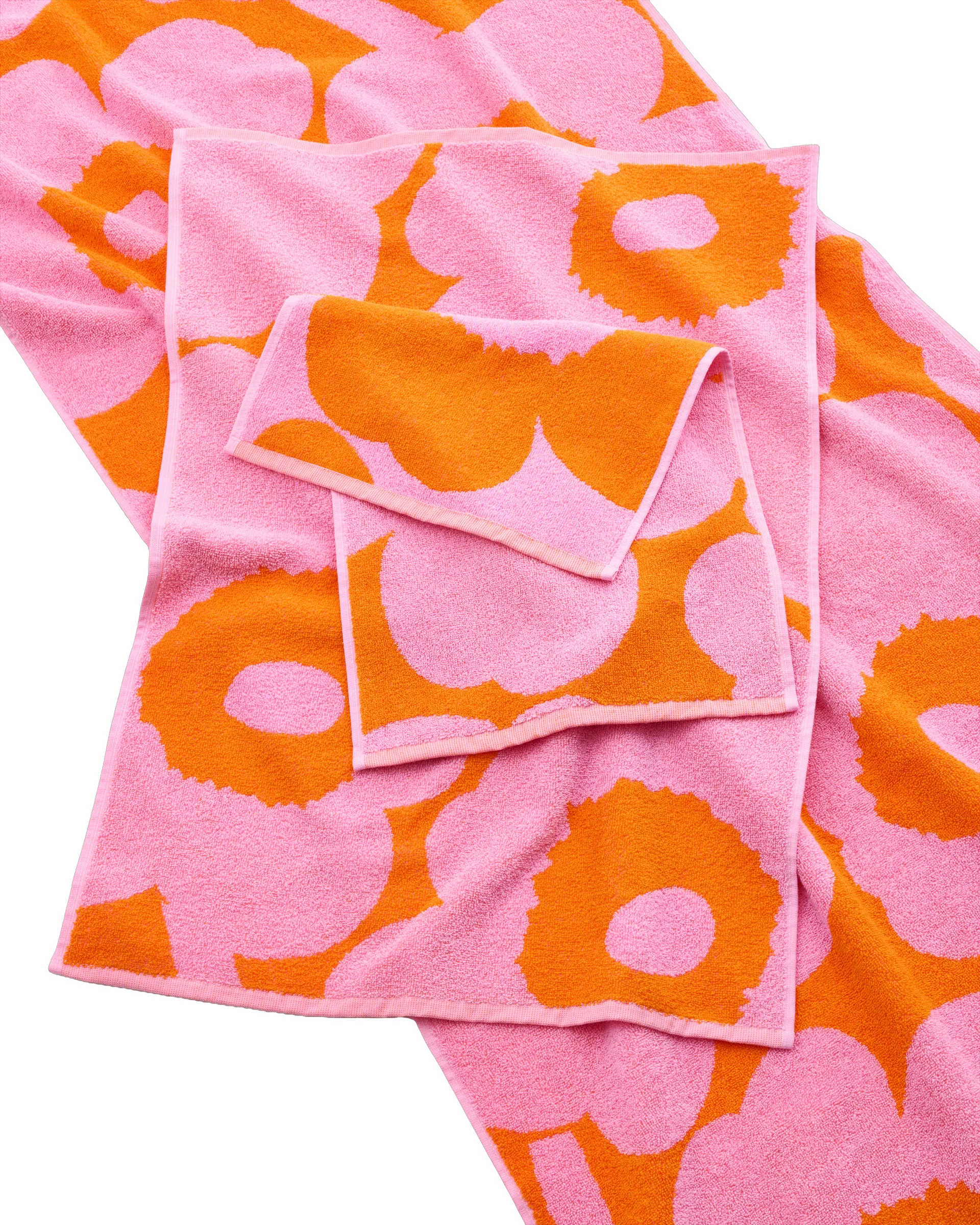 Unikko toalha de hóspedes 30x50 cm, Orange-pink Marimekko