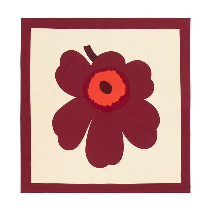 Unikko toalha de mesa 140x140 cm - Baunilha-borgonha-vermelho - Marimekko