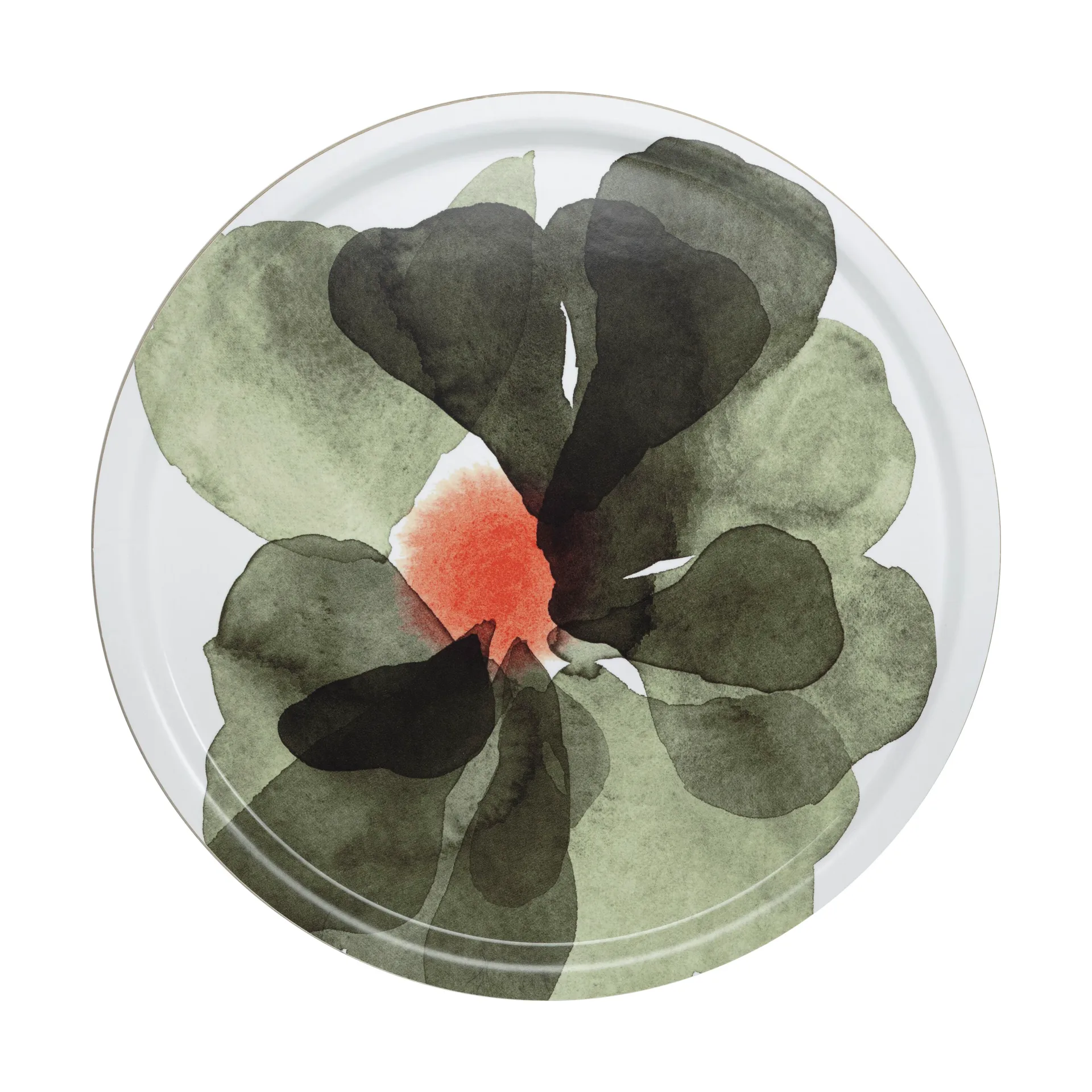 Valssi tabuleiro Ø46 cm, Branco-verde floresta-vermelho tomate Marimekko