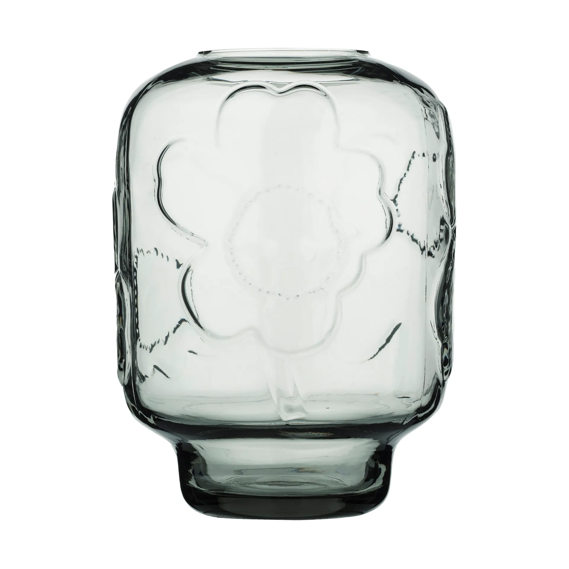 Vaso de vidro Unikko, Misty grey, 18 cm Marimekko