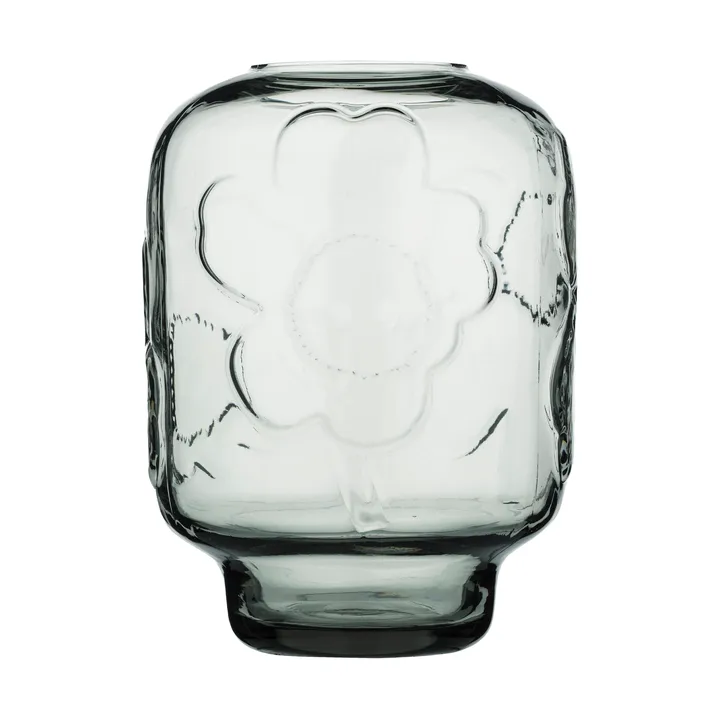 Vaso de vidro Unikko - Misty grey, 18 cm - Marimekko