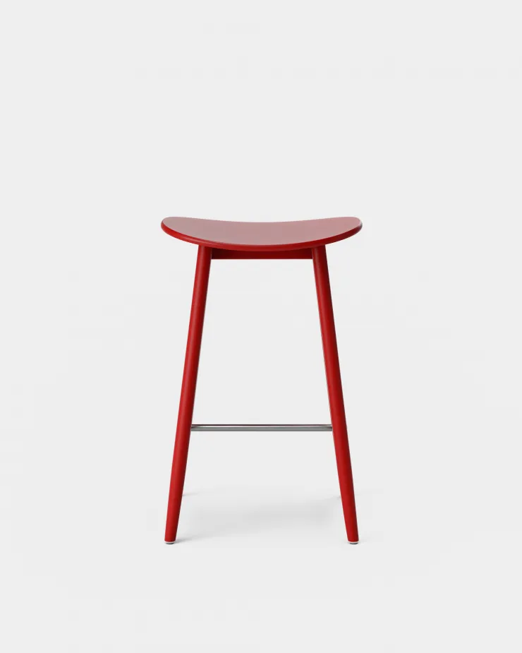 Cadeira Bar Icha 65 cm , Faia lacada vermelho  Massproductions