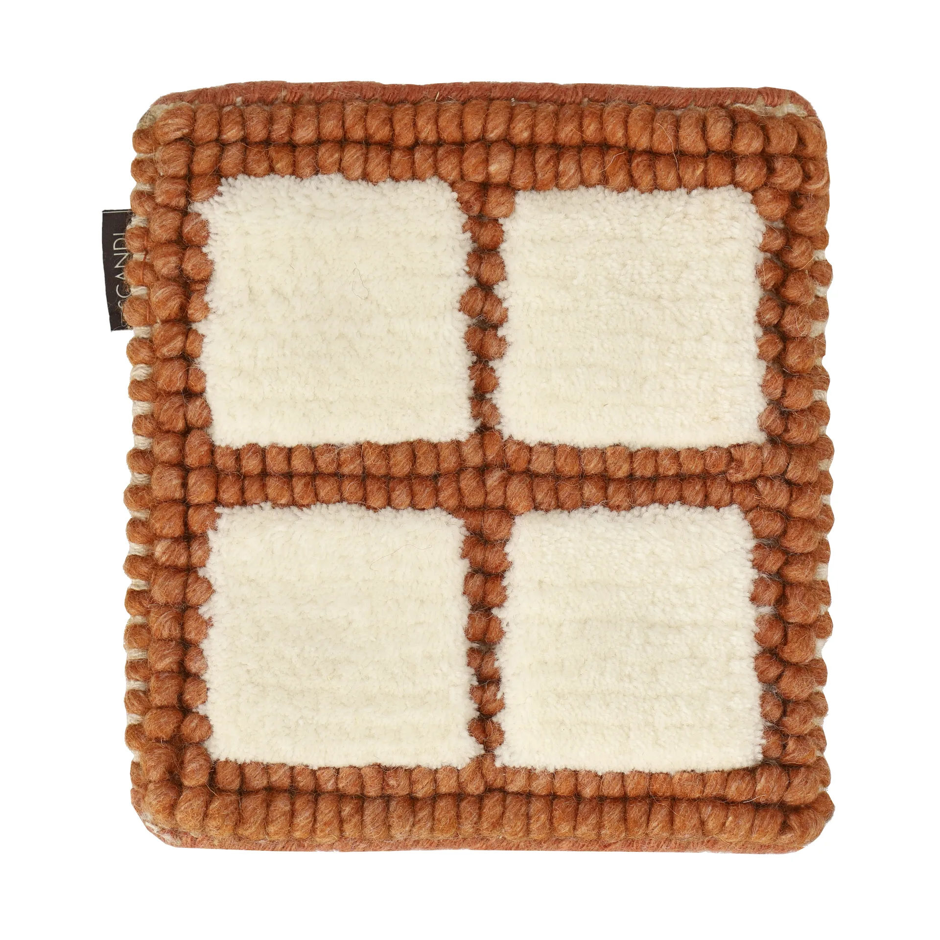 Mattprov Pasture tapete de lã, Branco natural-ferrugem Material Samples